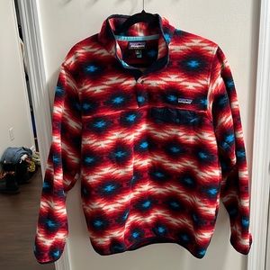 Large Patagonia Synchilla Aztec tribal pattern